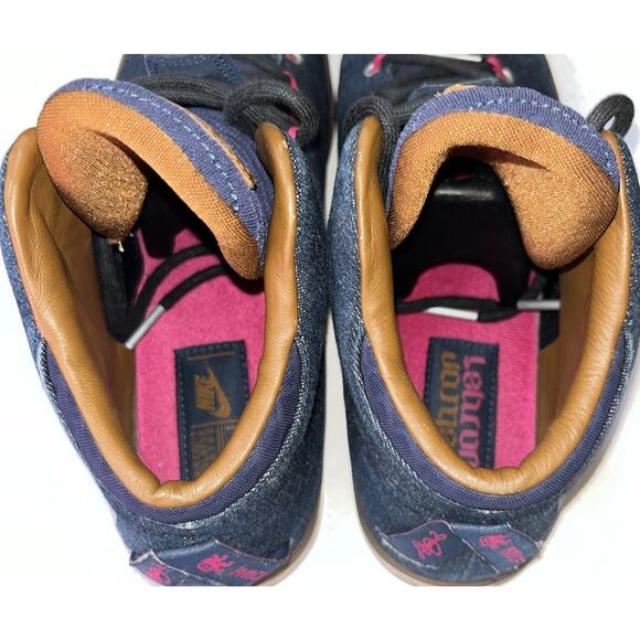 Nike Lebron James Sneakers Mens 11 Blue Fireberry Denim Lace Up‎ 716424-400 - Picture 5 of 9